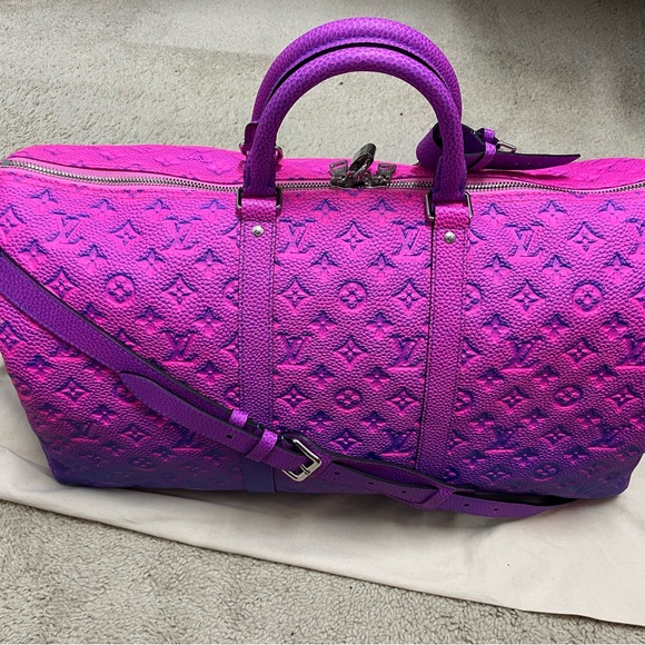 Louis Vuitton Pink and Purple Keepall Travel Bag - Picture 9 of 12